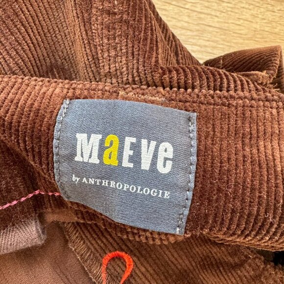 Anthropologie Maeve The Colette Cropped Cord Wide Leg Pants Horse Shoe Brown - Picture 7 of 12